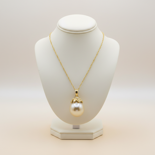 Cultured Pearl Diamond Necklace - Pearl Background with Logo