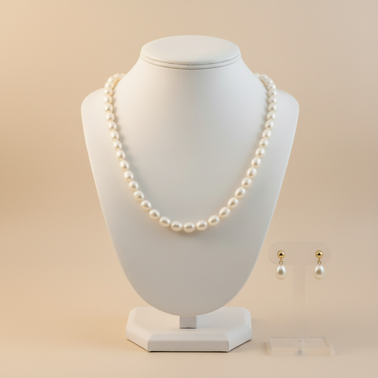 White Pearl Set - Pearl Background with Logo