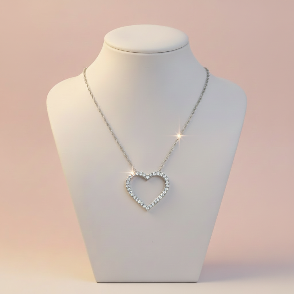 Diamond Double Heart - Pearl Background with Logo